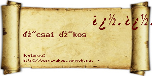 Ócsai Ákos névjegykártya